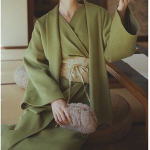 Wool dress with jacket and belt